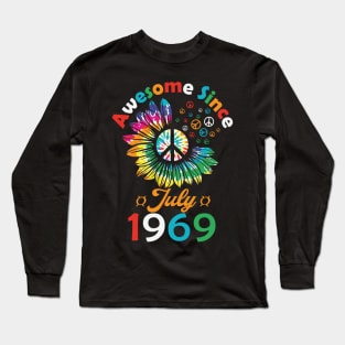 Funny Birthday Quote, Awesome Since July 1969, Retro Birthday Long Sleeve T-Shirt